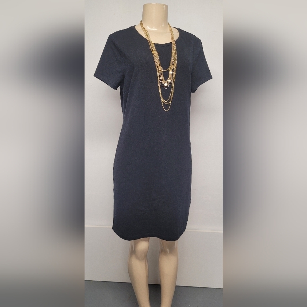 Old Navy Tee Shirt Dress Black Stretch Short Sleeve L